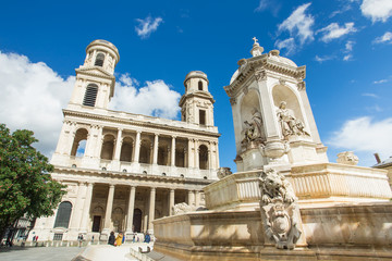 Fototapeta na wymiar Church of Saint-Sulpice in Paris, France