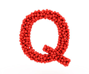 The letter Q tennis balls on a white background.