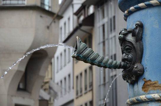 medieval fountain in Lucerne, Switzerland