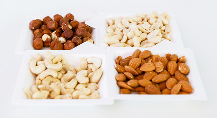 nuts mix in square paper plates