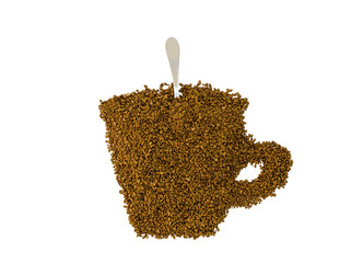 cup made of coffee on a white background