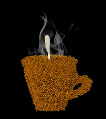 cup made of coffee with a spoon