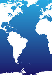 Atlantischer Ozean in Blau