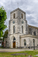 Fototapeta na wymiar St James's Church in Poole and Cloudy Sky