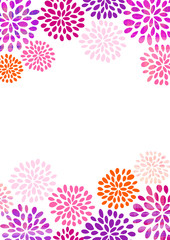 秋　菊花　カラフル　レトロ　背景