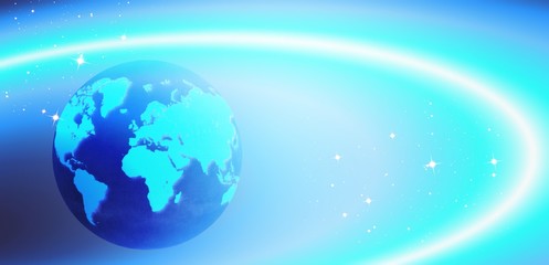 Blue digital image of earth globe. Basic image derived by nasa.