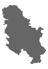 Serbien in grau - Vektor