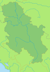 Serbien in grün - Vektor