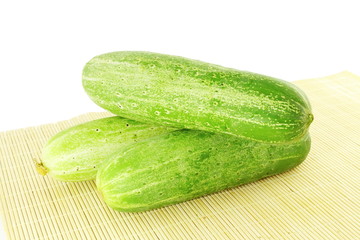 fresh cucumber on pure white background