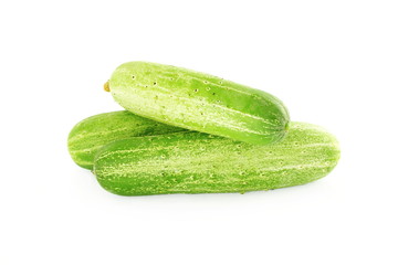 fresh cucumber on pure white background
