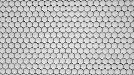 White ceramic circles tiles
