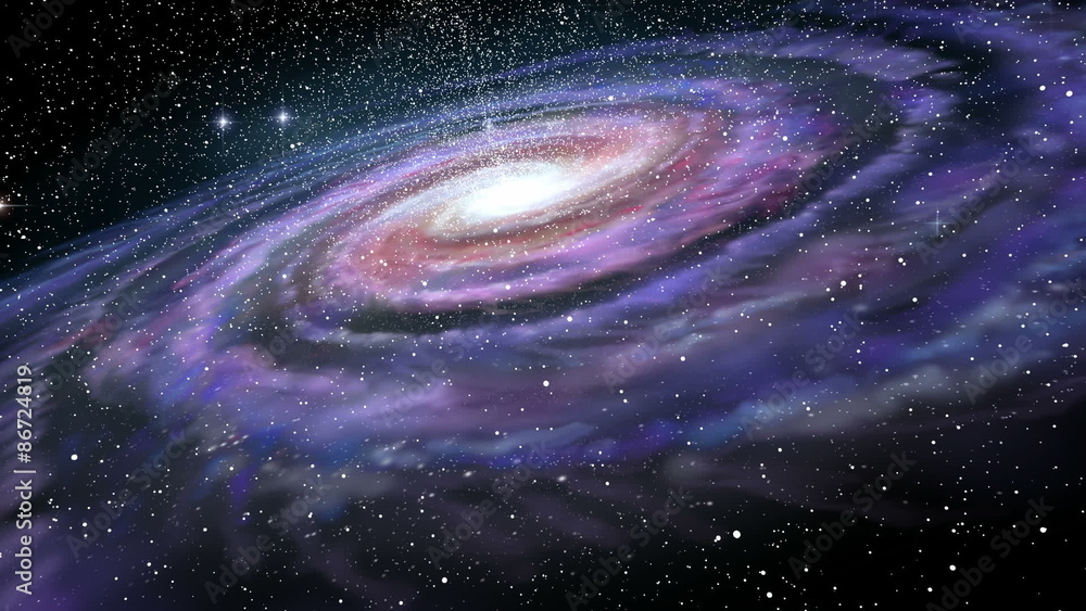 Wall mural spiral galaxy, animation of milky way