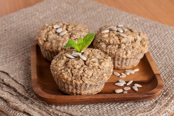 walnut muffins, horizontal