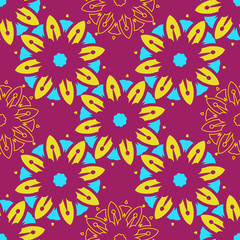 Fototapeta na wymiar Hand drawing zentangle manala color seamless pattern