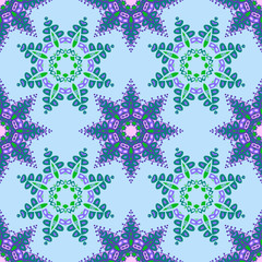 Hand drawing zentangle manala color seamless pattern