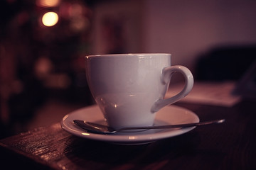 cup and teapot in cafe interior coffee tea utensils
