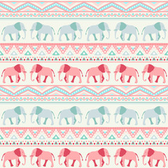 Animal seamless vector pattern of elephant