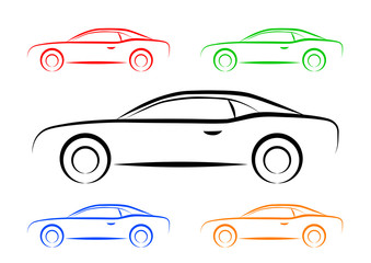 Car sketch on white background