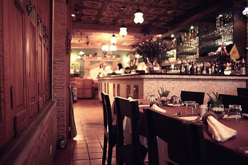 food in the restaurant, table, background