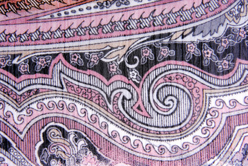 closeup of the fabric color ornamental  texture