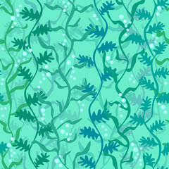Fototapeta na wymiar Algae seamless pattern