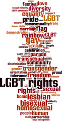 LGBT rights word cloud concept. Vector illustration