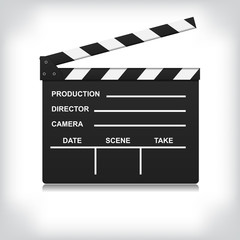 Obraz premium Czarny otwarty wektor clapperboard