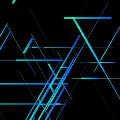 Abstract isometric computer generated 3D blueprint visualization