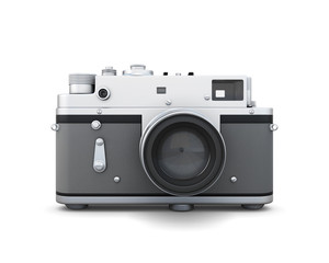 Old photo camera front view