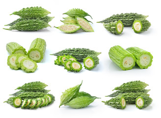 Bittermelon on white background