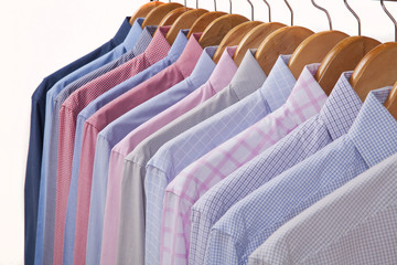 Shirts in several colors and textures