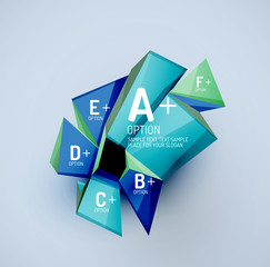 Geometric shapes with sample text. Abstract template