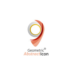 Abstract geometric business corporate emblem - map tag