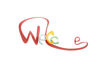 Welcome word, drawn lettering typographic element