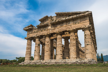 Second temple of Hera at Paestum archaeological site, one of the