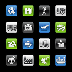 Industry and Logistics Glossy Buttons -- Gelbox Series