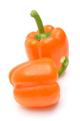 Orange paprika isolated on white
