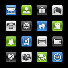 E-Shopping Glossy Buttons -- Gelbox Series