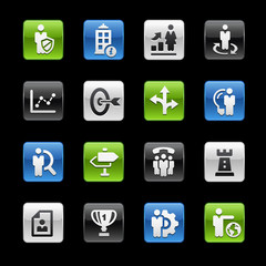 Company and Business Strategies Glossy Buttons -- Gelbox Series