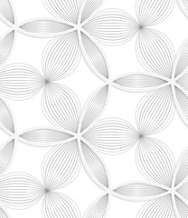 3D white circle grid and striped flowers