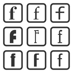 Set of Letters F.  Flat style icons for web
