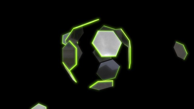 3d abstract sphere from hexagons
