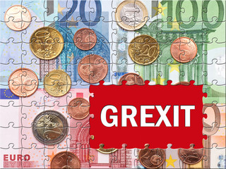 Grexit - Greece Exit - obrazy, fototapety, plakaty