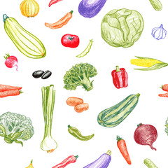 seamless pattern with vegetables