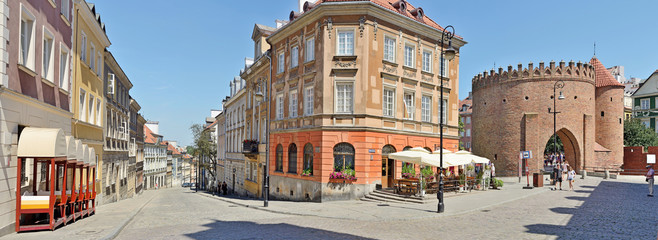 Warszawa, Stare Miasto -Stitched Panorama - obrazy, fototapety, plakaty