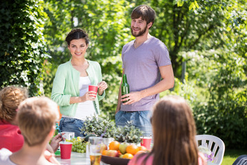 Garden party at summer time