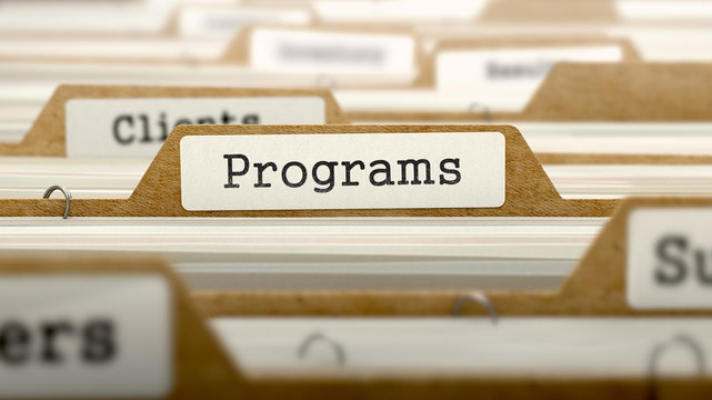 Programs Concept with Word on Folder.