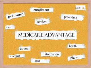 Medicare Advantage Corkboard Word Concept