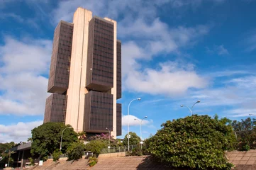 Papier Peint photo Lavable Lieux américains Bâtiment du siège de la Banque centrale du Brésil à Brasilia