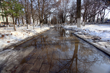 city park spring thaw America
